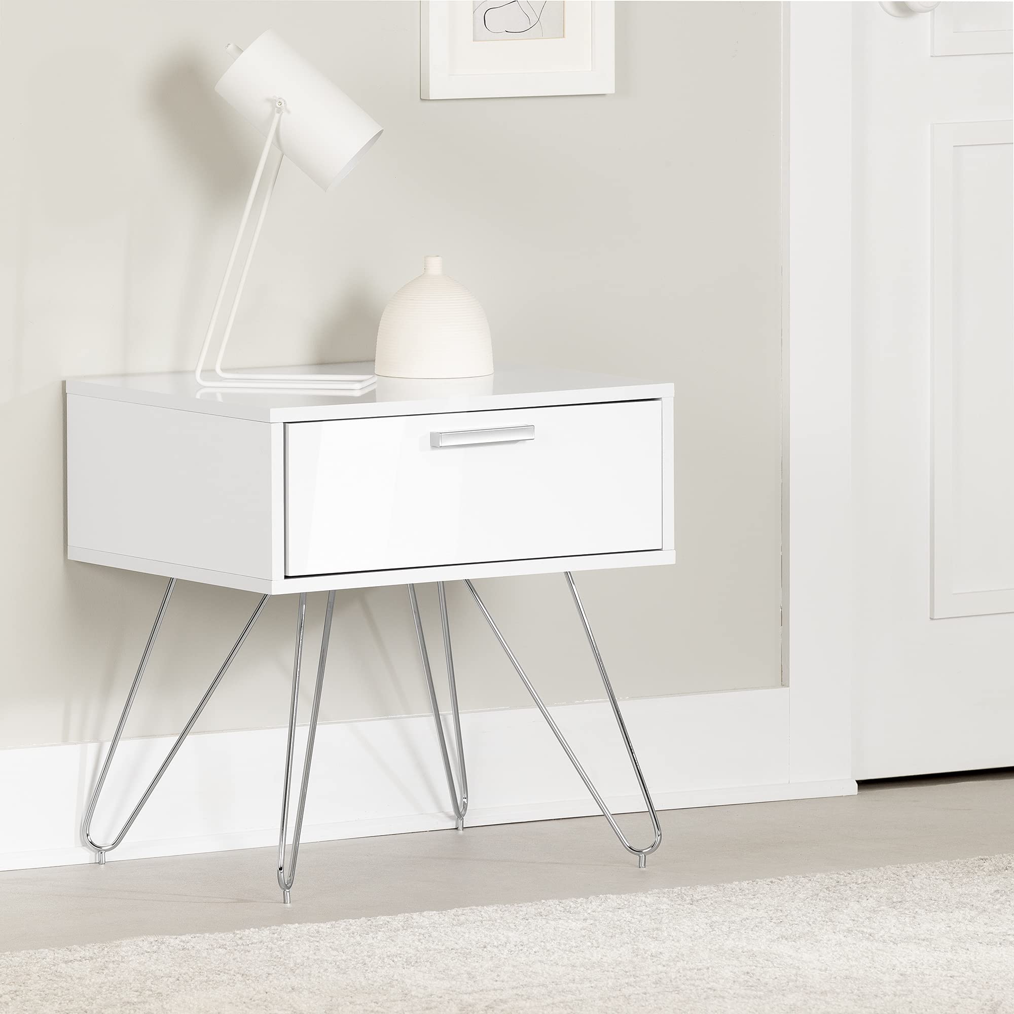 South Shore Slendel Nightstand, Pure White